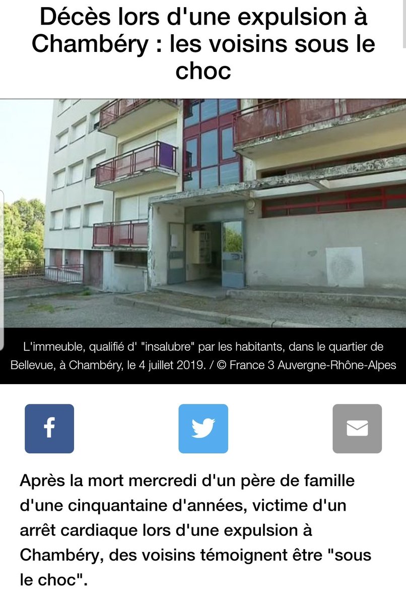 2019-Chambéry: Lakhdar Bey, 52 ans, mort d'un malaise cardiaque lors d'une expulsion de domicile effectuée par huissier et policiers.Les voisins témoins le voyant se faire traîner dans les escaliers, affirment avoir prévenu les policiers que le père de famille était cardiaque.