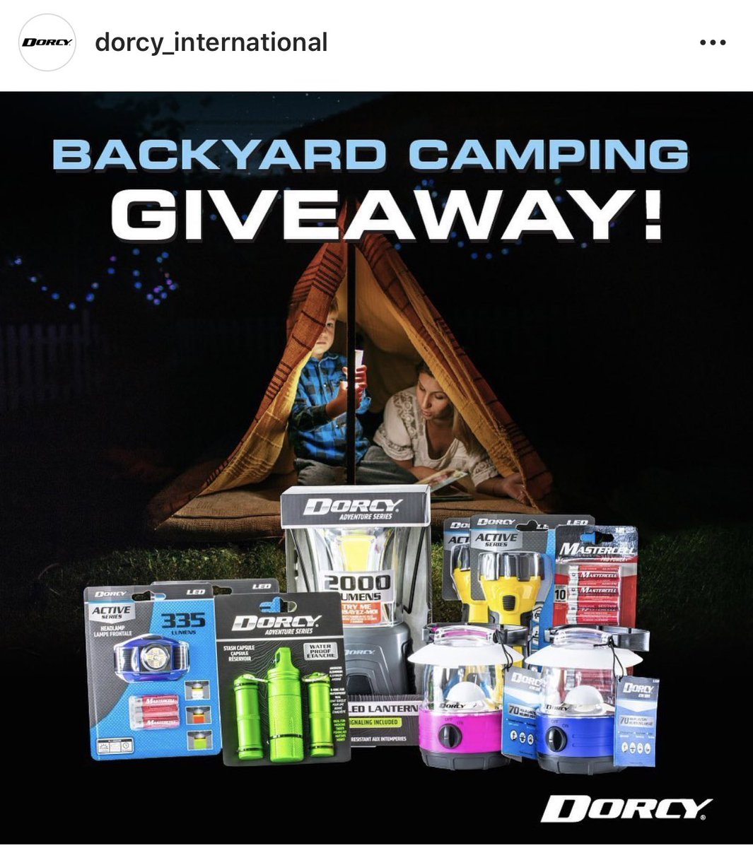 Visit our Instagram page to enter this amazing giveaway! #dorcy #flashlight #lantern #camping #backyard