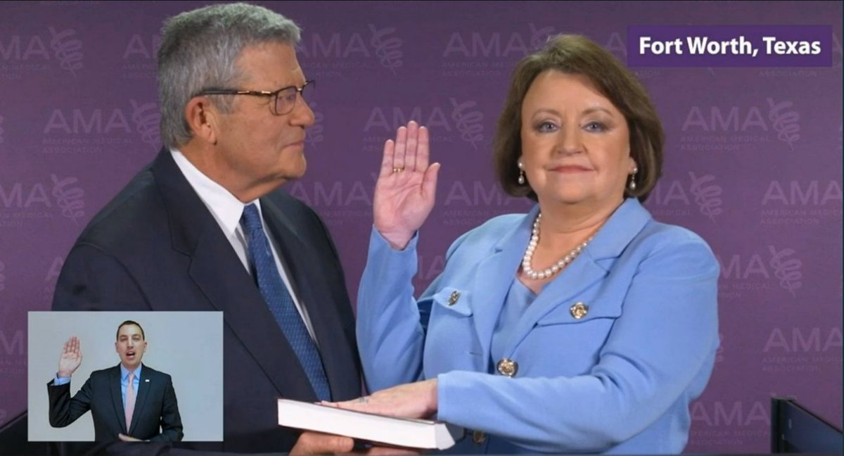 Congratulations to @subailey on becoming the new @AmerMedicalAssn president!  Well-deserved. @Neurosurgery looks forward to continuing to work with you on improving our #healthcare system. Way to go! #AMAMtg #MembersMoveMedicine