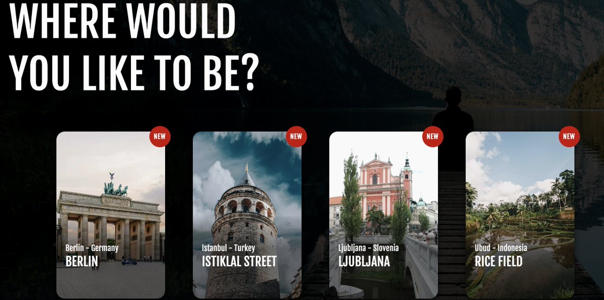 OutsideSim's tweet image. We've just added four new locations!

Berlin - Germany.
Istiklal Street - Istanbul - Turkey.
Ljubljana - Slovenia.
Rice Field - Ubud - Indonesia.