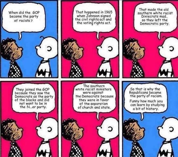 <a href="/charliekirk11/">Charlie Kirk</a> This is simple enough that you should be able to understand it. The #GOP is not the Party of Lincoln anymore.