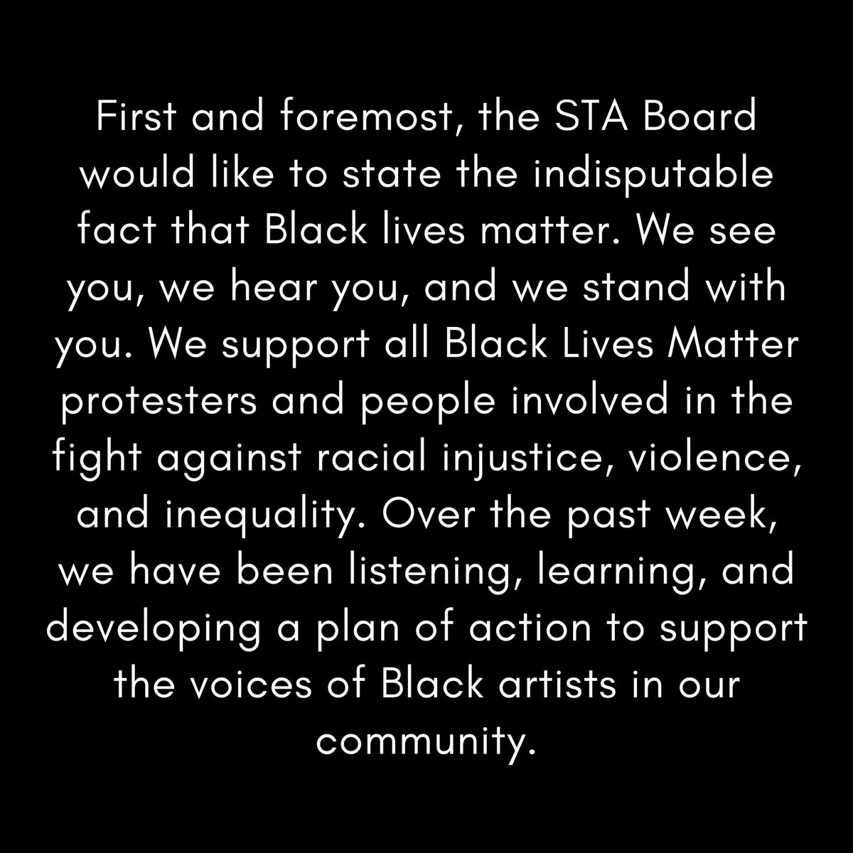 fsu_sta's tweet photo. A message to our community. We stand with #blacklivesmatter and we’re here to amplify your voices. You matter to us. The QR code leads to a survey that we ask your fill out to help us as a group to better represent black voices. (The link is https://t.co/7dPYcs9y4b ) https://t.co/HdqDnEteiQ