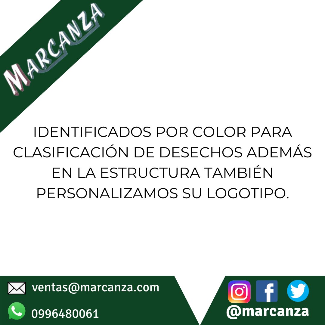 Marcanza's tweet photo. La Solución Perfecta para sus Empaques y Seguridad Industrial.
.
Contactanos: 👇👇👇
📩 ventas@marcanza.com
📲 0996480061
.
.
#tachos #tachosbiologicos #limpieza #desechos #reciclaje #guayaquil #ecuador #comercioguayaquil #industriasecuador #marcanza https://t.co/VRlmn9hGrA