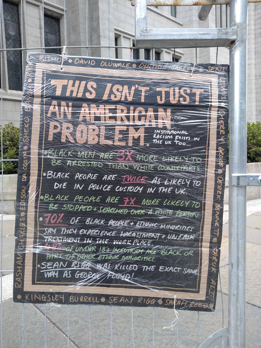 michaeljtox's tweet photo. #Aberdeen 🏴 #PosterProtest 😷 today at #MarischalCollege in support of #BlackLivesMatter, remembering #GeorgeFloyd, protesting against #PoliceBrutality,
#RacialInjustice & #inequality. https://t.co/s8Ej2jZMWu
