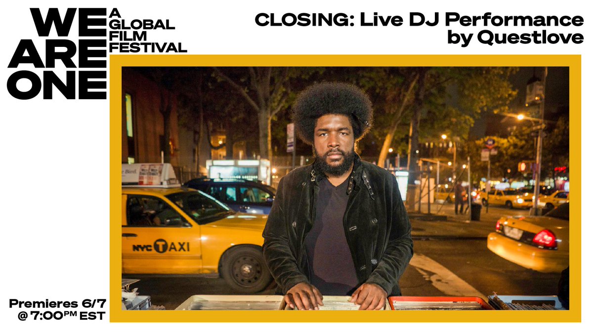 LIVE IN 15 MINUTES: We're closing the festival with a live DJ performance by Questlove! Tune in now so you don’t miss a second: youtu.be/vXU_dNG6ZAI #WeAreOne #WeAreOneGFF