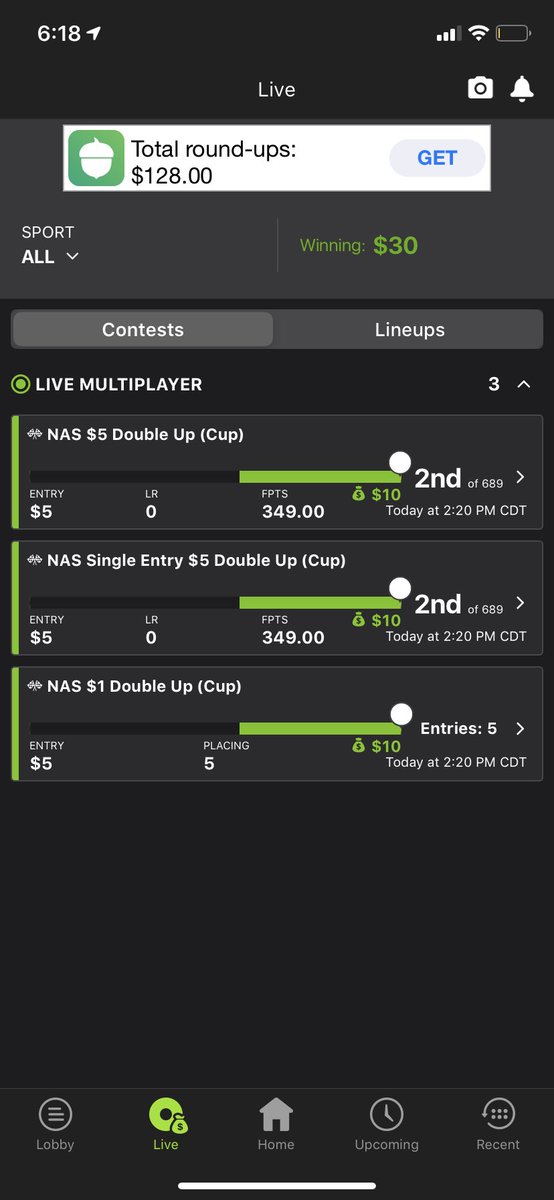 T24Rob's tweet image. DFS is baaaaack. Of all the days to only play cash games 🥴