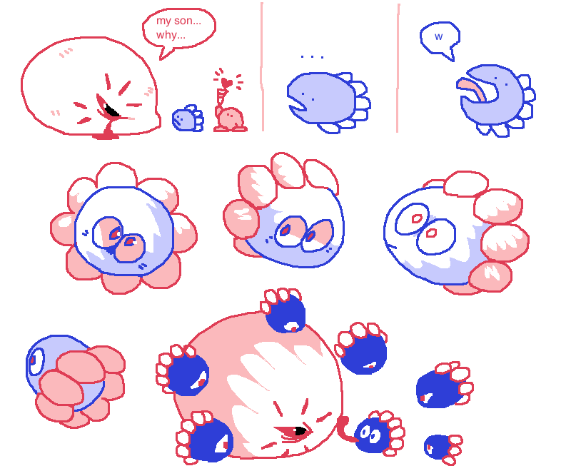 Kirby and pals, mostly Gooey
#kirby
#mossworm 