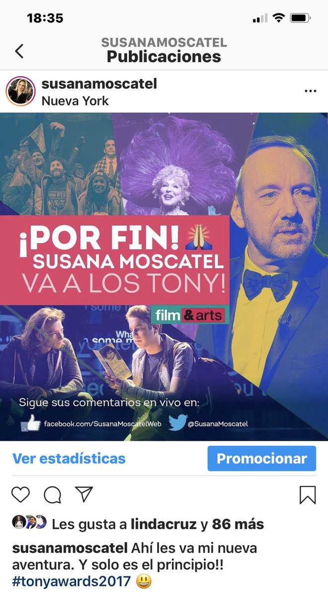 SusanaMoscatel's tweet photo. Hoy hubieran sido los #Tony y sí me duele en el alma que los teatros sigan cerrados, pero encontré la imagen perfecta para saber que TODO cambia en esta vida y hay que crecer con ello. Volveremos!!!  (Sin Kevin, supongo) ¿verdad mi @santicanom ❤️?  #2017  ⬇️ #ShowWillGoOn🎭🙌🏻 https://t.co/2WTFI32p2S