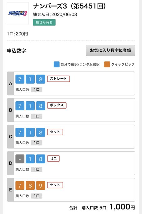 リハーサル ナンバーズ
