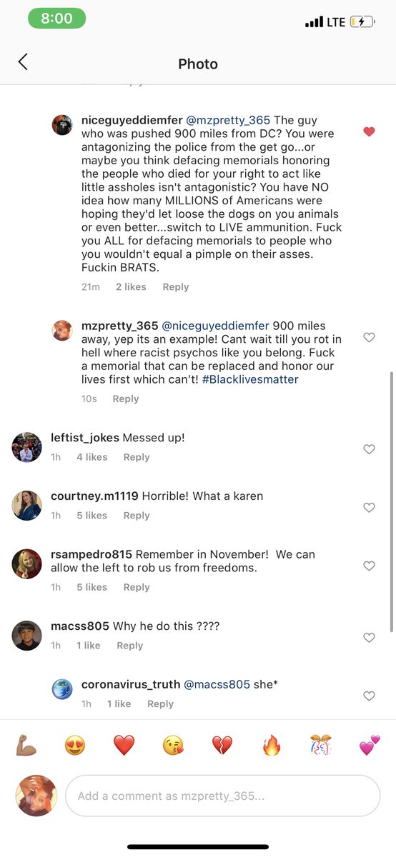 Black Twitter i need ya’ll! Look at this racist fool who wished they wouldve started using live ammunition on us and called us animals! find him yall! #blacklivesmatter  #RIPGeorgeFloyd #blm #whitesilenceisviolence