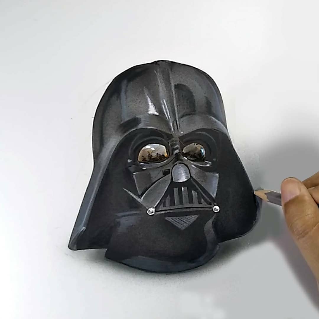 Studio118 V Twitter ダースベイダー復活 スターウォーズ ダースベイダー マスク イラスト Starwars Darthvader Mask Drawing Illustration