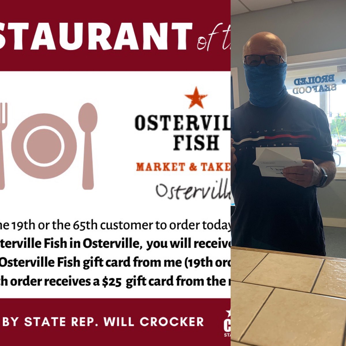 WillCrockerJr's tweet image. Two very happy winners from Osterville Fish Market - although one was a little camera shy. #eatlocal #shoplocalcapecod