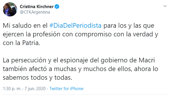 Fernando A. Iglesias (@feriglesias) on Twitter photo Todos y todas, tu abuela. Hablá por vos misma y tus lacayos. Perseguiste a la prensa ocho años. Usaste los medios públicos somo agencias de propaganda goebbelianas. Cinco pedidos de prisión preventiva tenías, y no fuiste presa. No tenés autoridad. Sinvergüenza.
<a href="/CFKArgentina/">Cristina Kirchner</a> Todos y todas, tu abuela. Hablá por vos misma y tus lacayos. Perseguiste a la prensa ocho años. Usaste los medios públicos somo agencias de propaganda goebbelianas. Cinco pedidos de prisión preventiva tenías, y no fuiste presa. No tenés autoridad. Sinvergüenza.
<a href="/CFKArgentina/">Cristina Kirchner</a>
