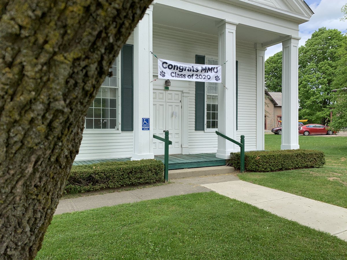 JackThurstonVT's tweet photo. These signs honoring the #Classof2020 are from the Mt. Mansfield Unified Union School District in #VT, where the high school is called MMU.

I like the Jericho United Methodist Church’s take: “MMU: ‘Most Majestic Undaunted’ Grads!” Congrats, Cougars!! 🎓🎉 https://t.co/FZAwsXErve