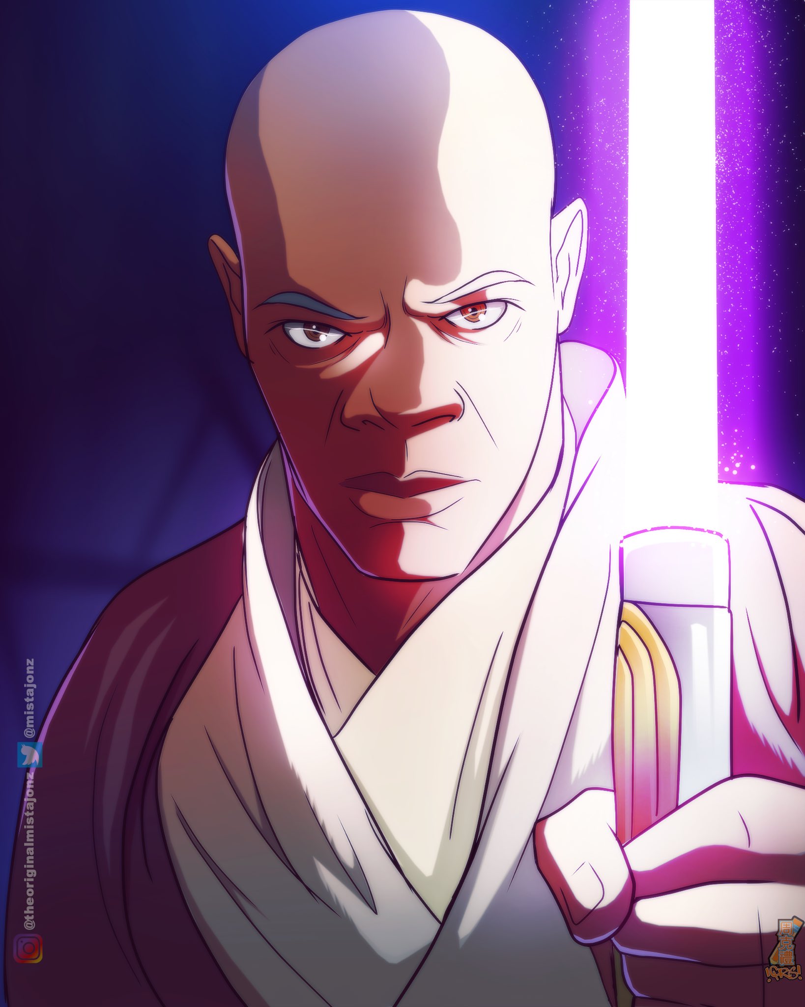 !CHRiS! Jones on Twitter " Should really do more Star Wars fan art. Samuel L. Jackson/Mace