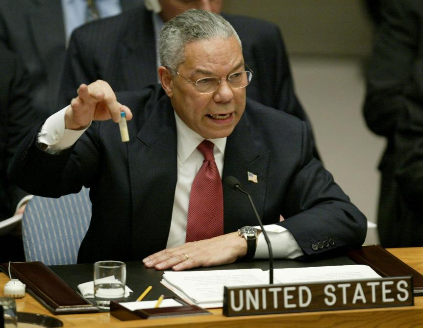 aliamsi's tweet photo. C'est quand même drôle de lire que Colin Powell accuse Donald Trump de mentir. Il devrait être le dernier à reprocher le mensonge à qui que ce soit sur cette terre. https://t.co/5sjqyTUiOs