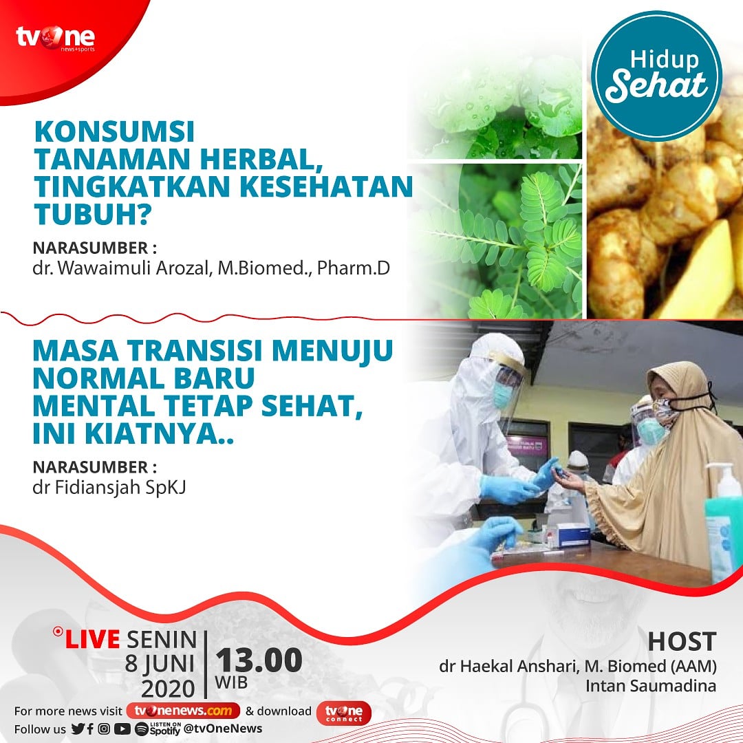 ayosehat_tvOne's tweet photo. @dr.haekalanshari @intansaumadina @wawaimuli #hidupsehattvone #lawancovid19denganhidupbersihsehat #covid19indonesia #stayhome #tvonetv  #newnormal #normalbaru #normalbarusemangatbaru https://t.co/DnCfcgERyo