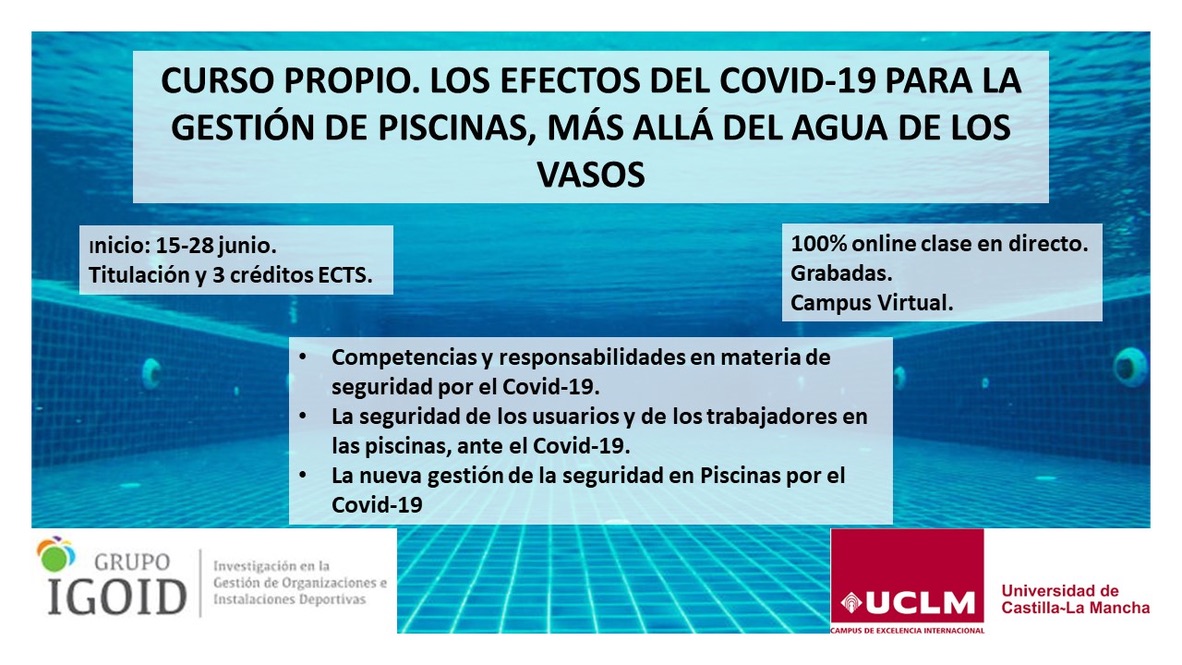 vssoria's tweet photo. 🔊 ULTIMAS PLAZAS 🔊 @GrupoIgoid ofrece el curso "Los efectos del COVID-19 para la gestion de piscinas, mas allá del agua de los vasos". ¿A que esperas para hacerlo?. +Info: https://t.co/eX5OKkQKWA https://t.co/0mpn0jfMCJ