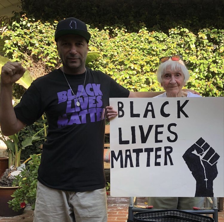 My 96 yr old mom has been a tireless advocate for Black Lives and a ruthless critic of racism her whole life. Proud, as always, to stand with her today.