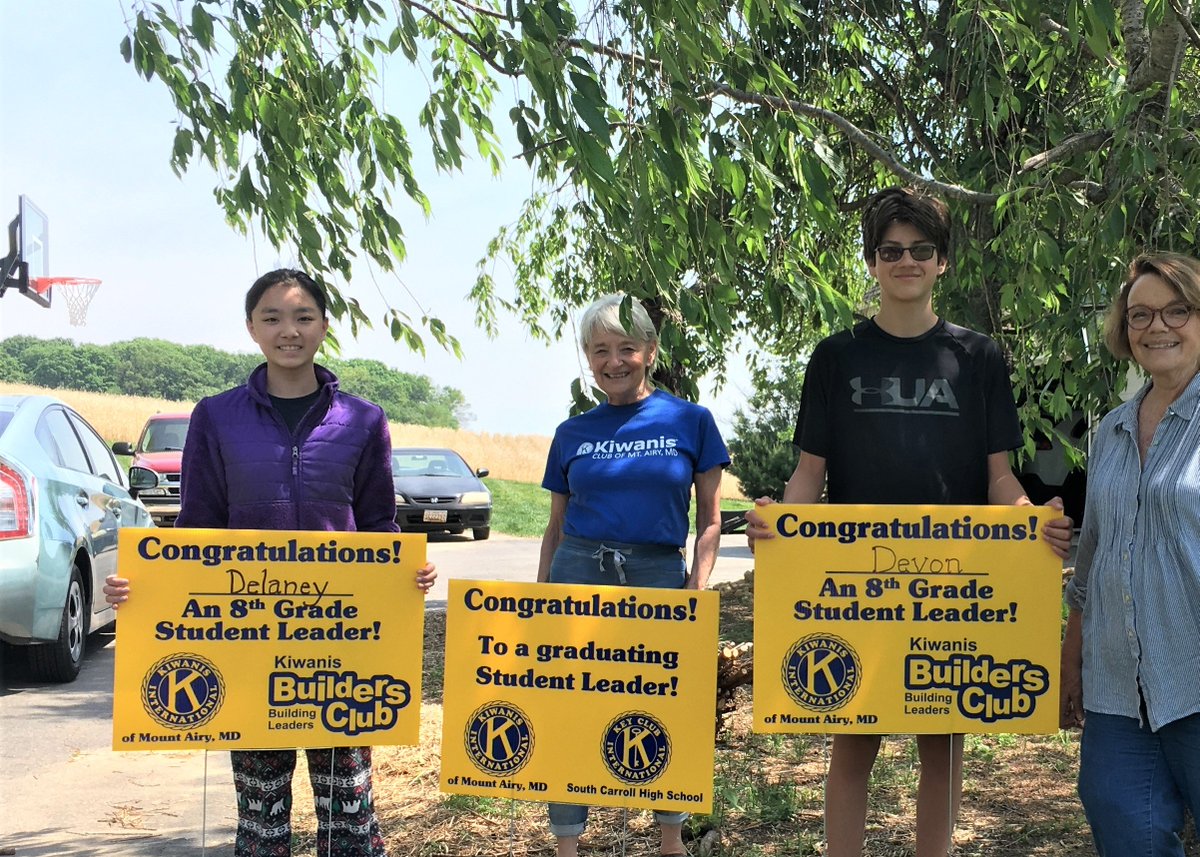 Delivered signs to our eighteen 8th grade Builders club members. Wonderful to see these student leaders who have done so much for their community take their enthusiasm and talents to high school; sad to see them go! Lots more pictures than we can tweet!
