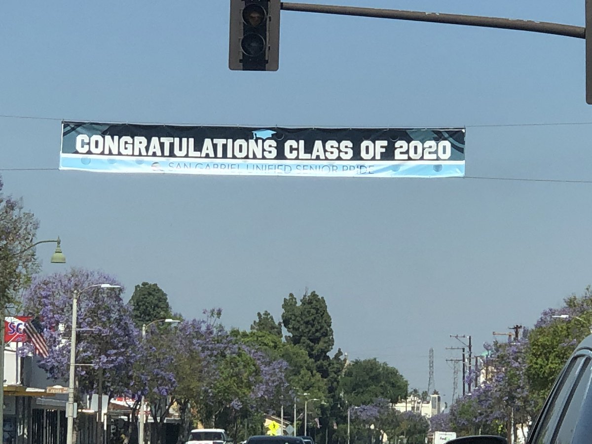 SanGabrielUSD's tweet photo. The banners have been hung, yard signs posted, caps and gowns distributed, and classes completed! It’s time to celebrate our SGUSD Seniors!! Congratulations class of 2020!!#sangabrielexperience https://t.co/bUa5xJ2GU7