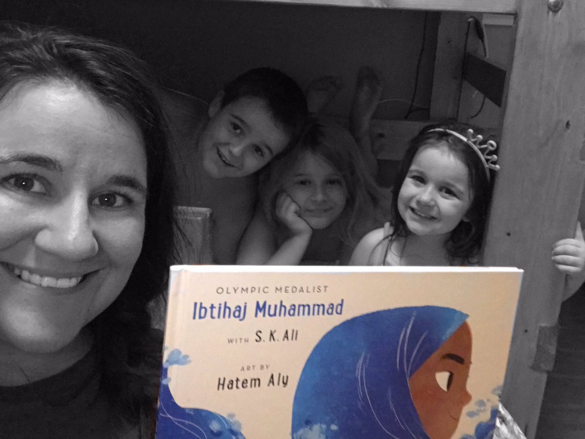 LHauserC3's tweet photo. Today we read: The Proudest Blue: A Story of Hijab and Family
by Ibtihaj Muhammad and S.K. Ali. 💙
Took a selfie for our summer reading bingo square. 💙
Both boys found the mama’s advice I included below as brilliant. 💙
#USESummer
#StallionsDeserveIt
#USELiteracy
#HauserReads https://t.co/98bkakH5ny