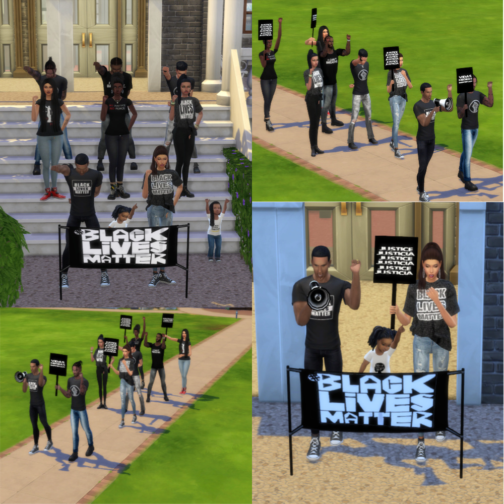 NolaCrysti's tweet image. My SimSelf/Family/Friends rallied at City Hall in Newcrest. #BLMSimsRally #Ebonix #Ebonixsims @EbonixSims
