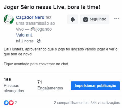 NerdCacador's tweet photo. Desempenho da Live de Domingo. Muito obrigado à todos que assistiu. Que a força esteja com todos vocês! #Valorant https://t.co/rCVXh0jWF4