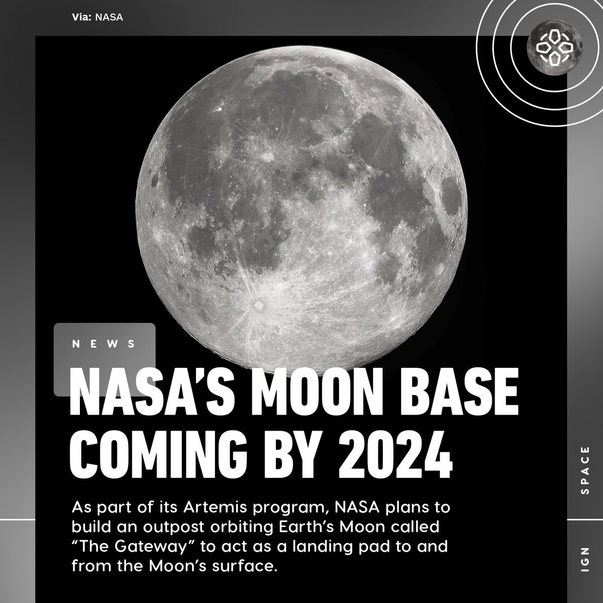 IGN's tweet photo. NASA’s Artemis program plans to land the first woman and next man on the Moon by 2024. https://t.co/MIwrdMYuKj