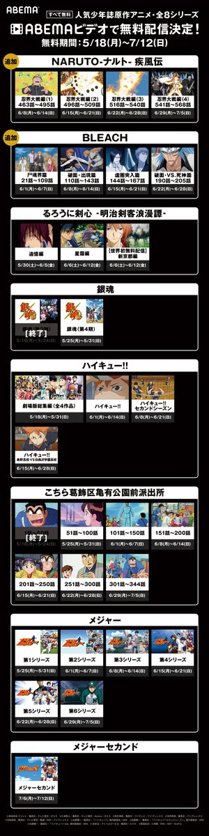 Abemaアニメ アベアニ 全話無料 人気少年誌原作アニメ8シリーズが楽しめる T Co Zlehkwxygp 下のタイムテーブルから 見たいアニメを見つけてね Abemaアニメ アベアニ 全話無料 人気少年誌原作アニメ8シリーズが楽しめる T Co Zlehkwxygp 下のタイムテーブルから 見たいアニメを見つけてね