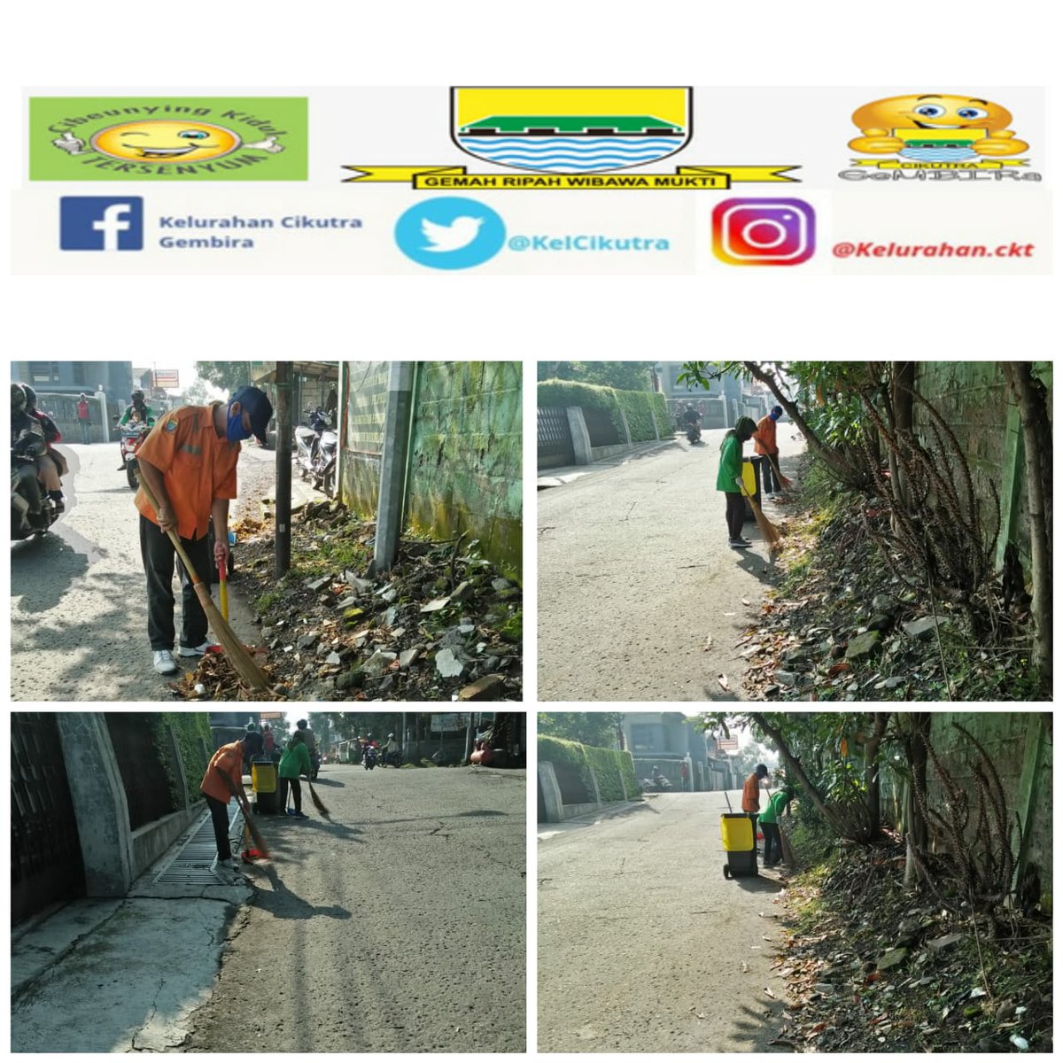 Giat Pekerjaan Rutin Menjaga Kebersihan Lingkungan Dari Sampah,Daun Kering Dan Rumput Liar Di Jl.Ters.Katamso RW.13,15 Kelurahan Cikutra Oleh Petugas Kebersihan Dan Gorong2 Kelurahan,Senin 08-06-2020 @arisrusdianto69 @asridesiyani