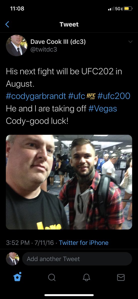 twitdc3's tweet photo. #codygarbrandt Congrat on the fight last night and looking back in 2016 when we met! https://t.co/3omeVuImZM