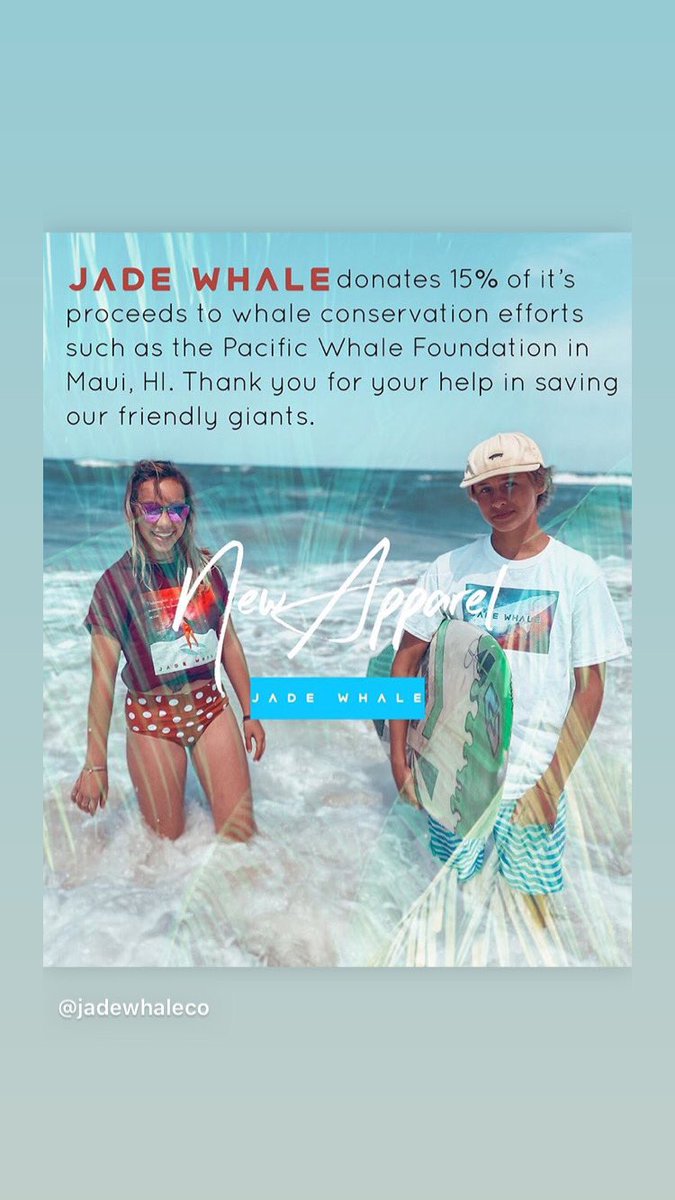 KBASE1980's tweet photo. Jade Whale is a great apparel company and they support an amazing cause. Please check them out. https://t.co/Bts6ZnT1sW 🌊🐋💗 #whales #conservation #apparel #fashion https://t.co/JkJsIIp8IT