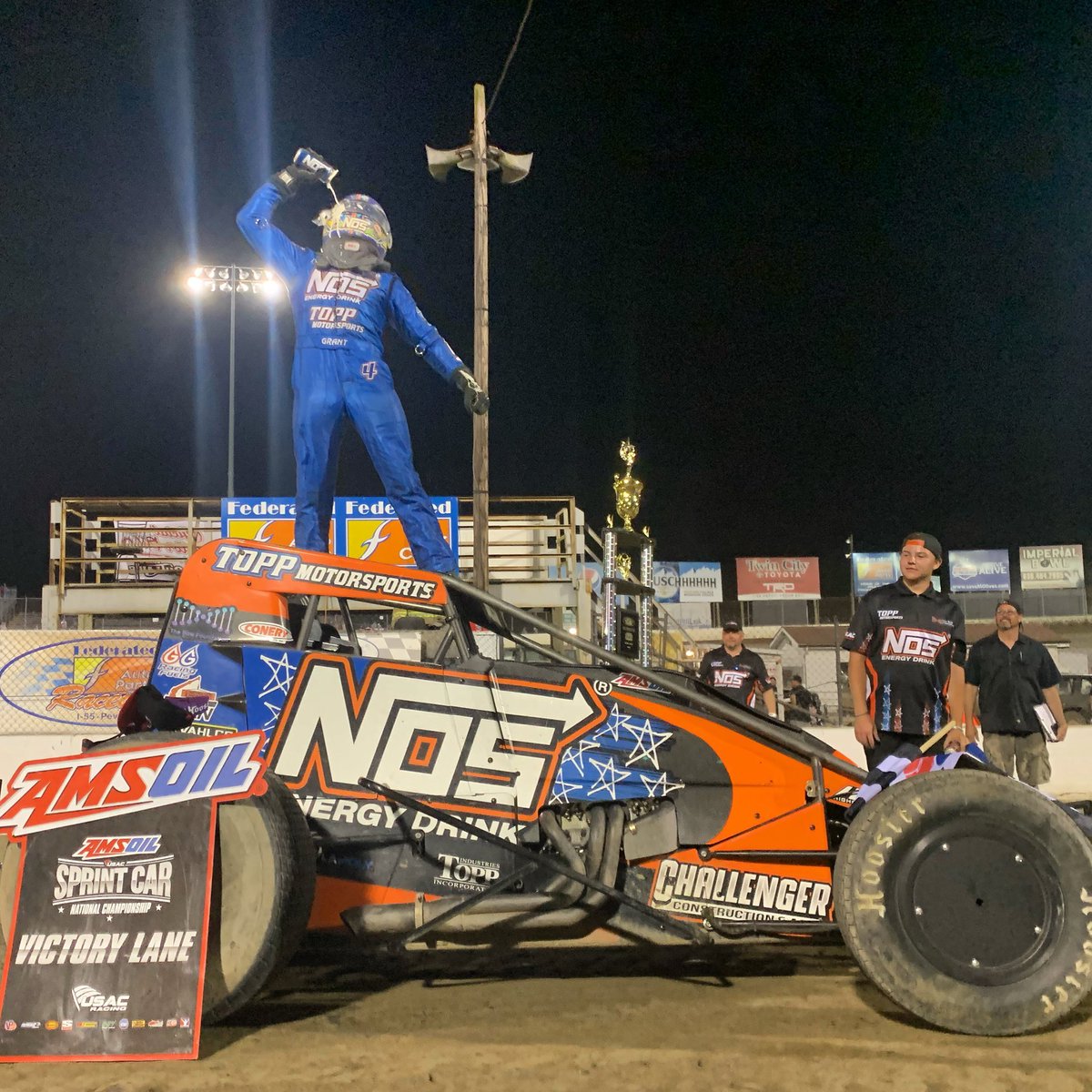 Our @NosEnergyDrink @TOPPMotorsports #4 was on rails again tonight, so we went ahead and picked up another check! Great weekend. Can’t thank everyone in my corner enough. Owners, Crew, Family, Partners. They all have my back 100%. In a special place right now.