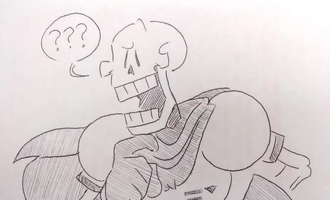 Here's a quick work doodle of confused Papyrus. #undertale #papyrus 