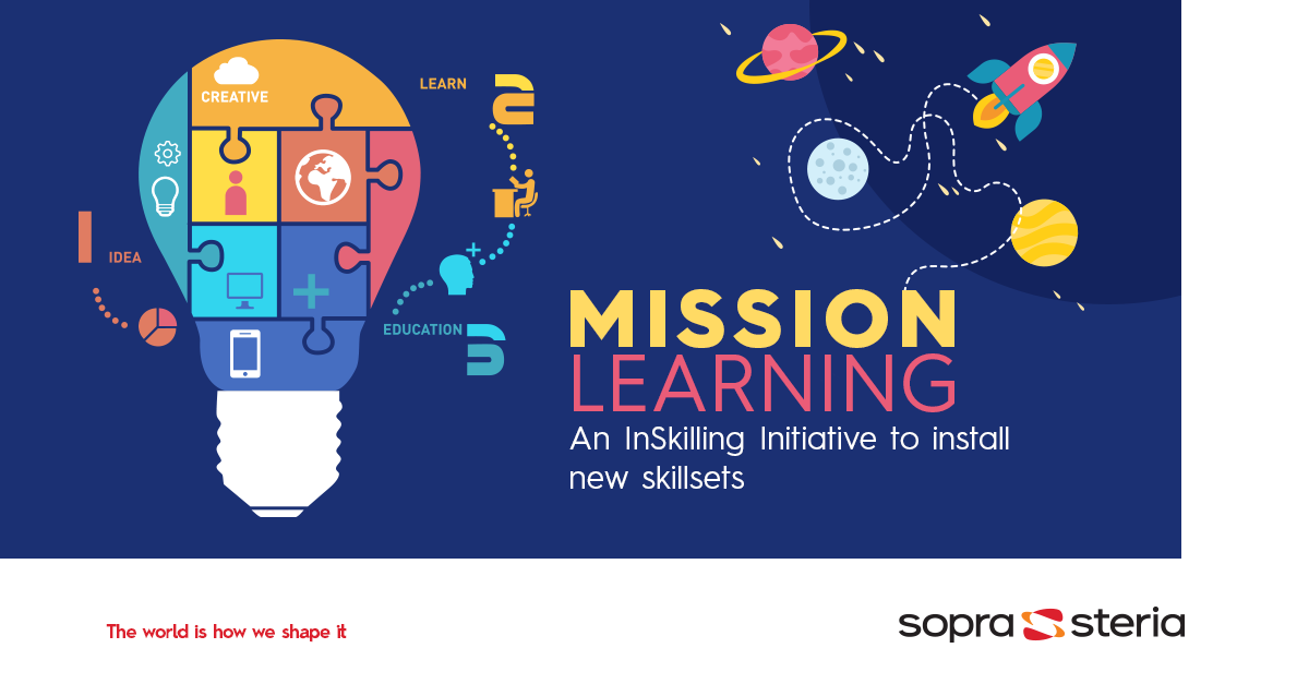 SopraSteria_IN's tweet photo. #MissionLearning is a learning & upskilling initiative by #SopraSteriaIndia for the employees during work from home. Our goal is to create an in-house learning platform for people to enhance their knowledge & skill sets.
#Upskilling #LockdownInitiatives #TheWorldIsHowWeShapeIt https://t.co/SlCB9SEZPH