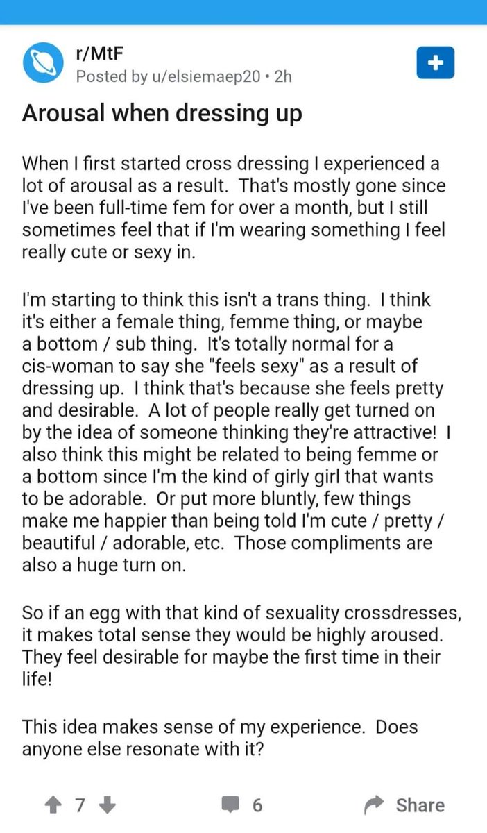 "Women have a 'look pretty and f*ck instinct,'" according to MTFsAlso: pregnancy fetishes rebranded as "gender dysphoria"