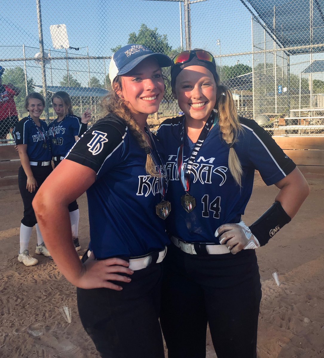 A couple of incoming <a href="/BakerWildcatSB/">Baker University Softball</a> ladies getting back on the field &amp; winning a championship!  W2G!!!  💪🏼🙌🏼🧡