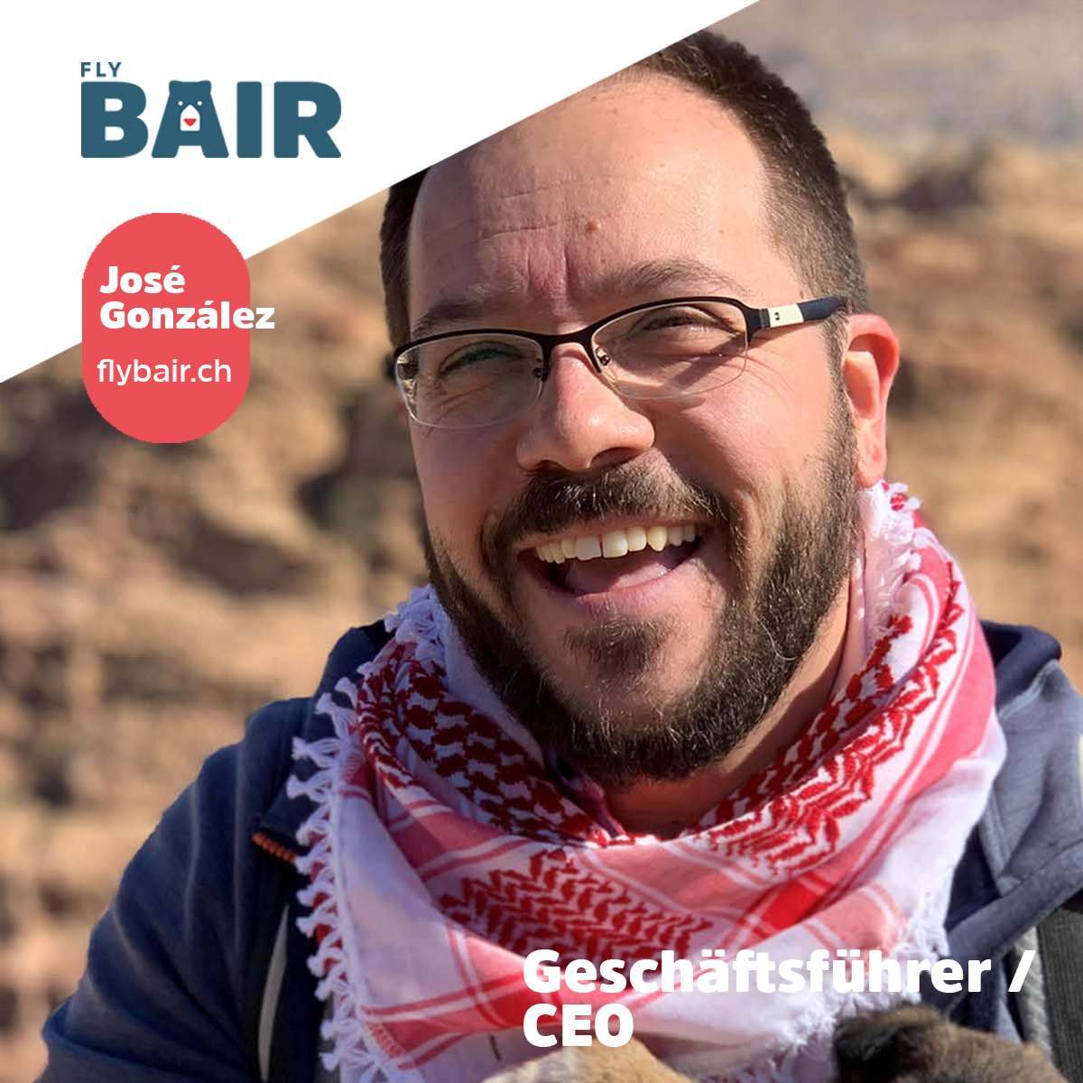 Dürfen wir vorstellen? Das #flyBAIR-Team Teil 1: Barbara, Christoph, Emil und José übernehmen die Bereiche Sales, Marketing, Opperations Support, Network Management und die Geschäftsführung.