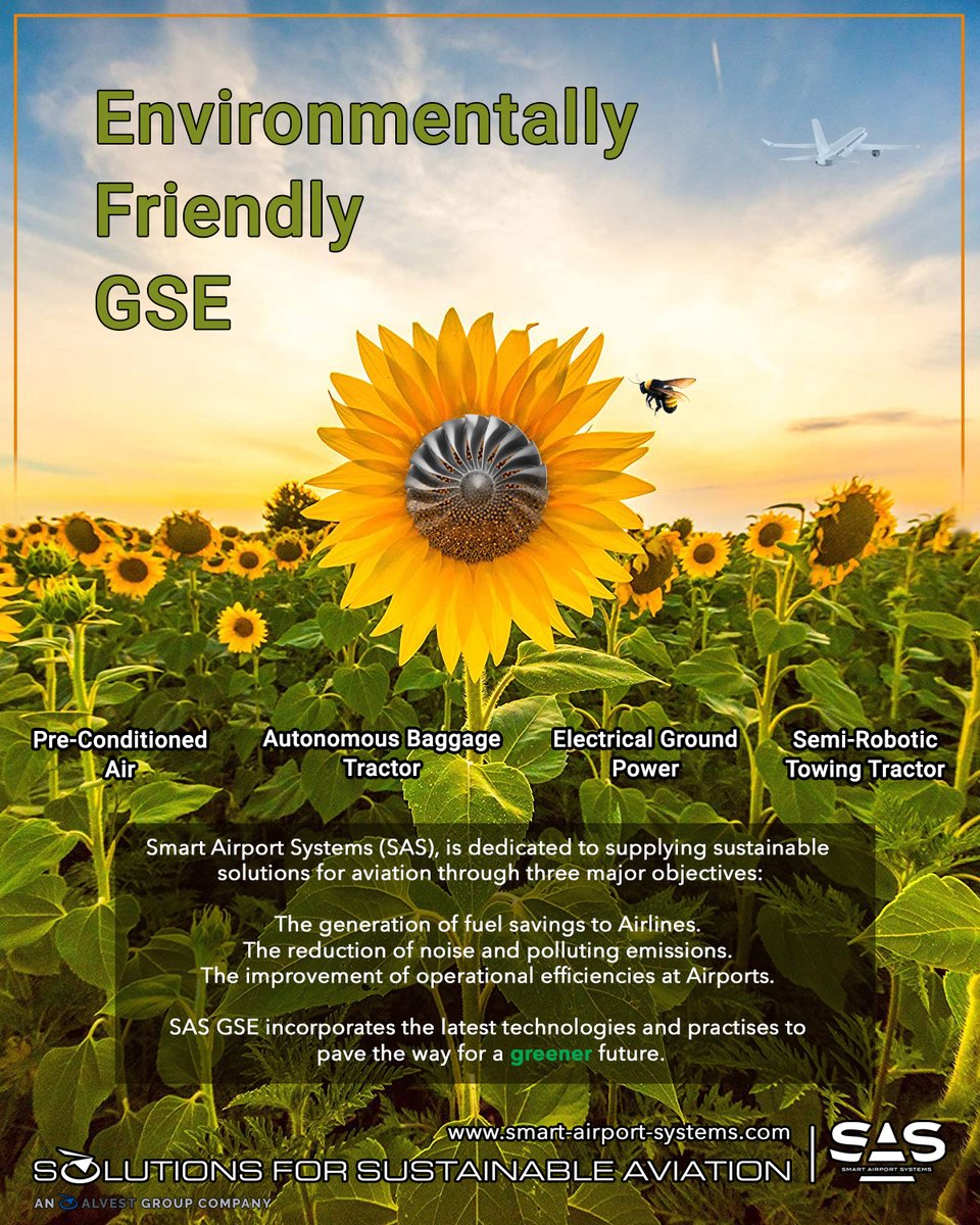 <a href="/SAS_GSE/">Smart Airport Systems</a>  (SAS), an Alvest Group Company, strives for excellence in its mission to provide sustainable solutions for aviation.

smart-airport-systems.com

#greenerpower #smartairportsystems #aviation #sustainability