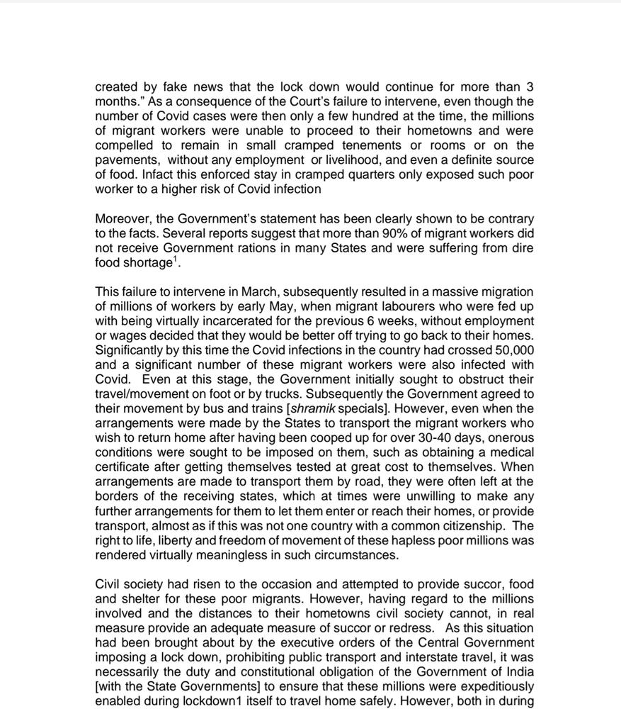 BhadraSinha's tweet photo. Twenty sr advs wrote to #supremecourt on Monday night, urging it to take cognizance of #MigrantsOnTheRoad https://t.co/b75fsY9oZE
