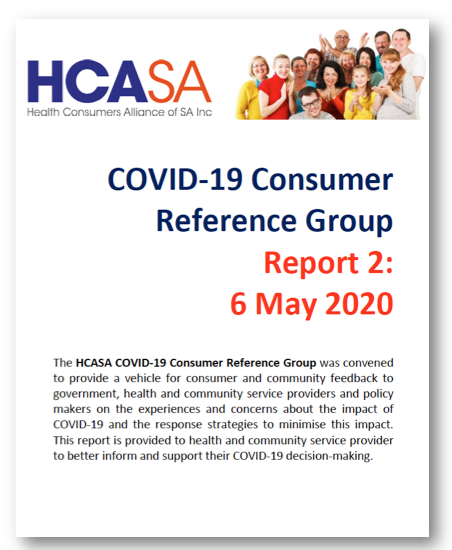 HCASA have released the second report from the COVID-19 Consumer Reference Group. Access the report here; bit.ly/2AdrTAi

The report focuses on the COVIDSafe App and Telehealth during COVID-19 and beyond. 

Please share widely!