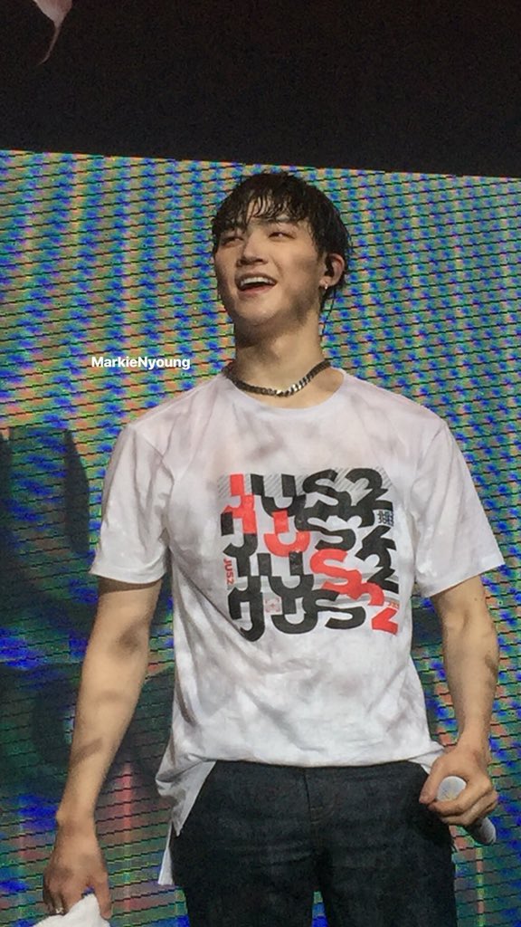 a wet jaebeom on stage is a happy jaebeom #got7    @got7official