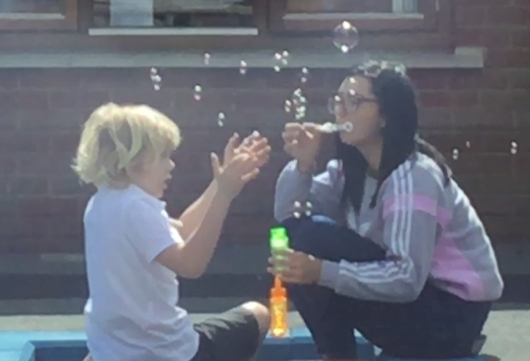 MacIntyreSchool's tweet photo. #WellnessWednesday #BubbleFun #WeKeepSmiling https://t.co/j9TJVYAWuS