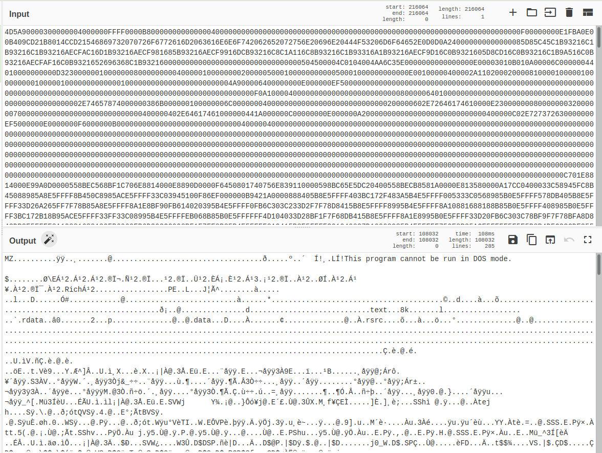 seguridadyredes's tweet image. sufactura_gracias

#binwalk -e sufactura_gracias.doc
#olevba --deobf --decode vbaProject.bin
#floss activeX1.bin

#CyberChef save file download.dat &amp;amp;&amp;amp; #ssma analyzer