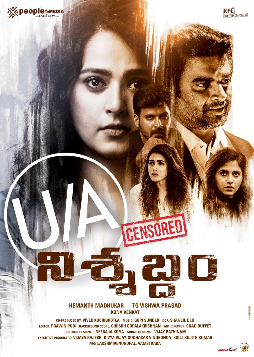 chandan7nayak's tweet photo. Censor board panel members gave it U/A certificate &amp; advised to release it in theater 1st. Imagine, how good it is. #Nishabdham #Silence #6Languages [Telugu, Tamil, Hindi, Kannada, Malayalam &amp; English] 😍 #Waiting... ❤️ https://t.co/NNJf8FRGIR