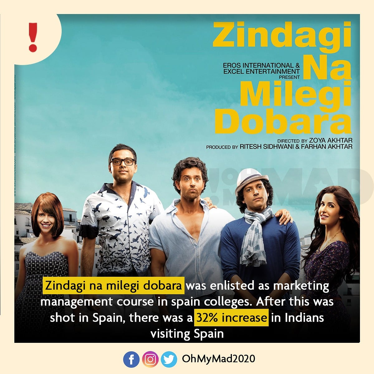 eptdigital's tweet photo. #Marketing lessons can be learnt from #IndianCinema 

#pride #znmd #zindaginamilegidobara #movies #hindi #bollywood #business #ohmymad #facts #facts💯 #zoyaakhtar #hindicinema https://t.co/hqdiWE7M0H