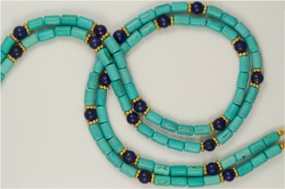 necklaceday's tweet photo. Double Strand Lapis, Turquoise &amp; Gold Necklace: Double Strand Lapis, Turquoise &amp; Gold Necklace https://t.co/aImPkklw0W https://t.co/dWCYMAgjAO