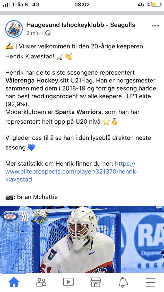 Gratulerer Henrik Klavestad, vi gleder oss til å se deg ta nye steg i Haugesund Seagulls 😊